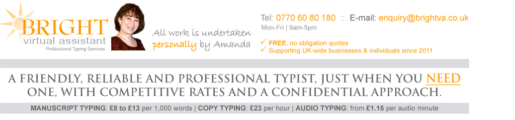 Typing Services provided with the highest commitment to confidentiality, quality and value